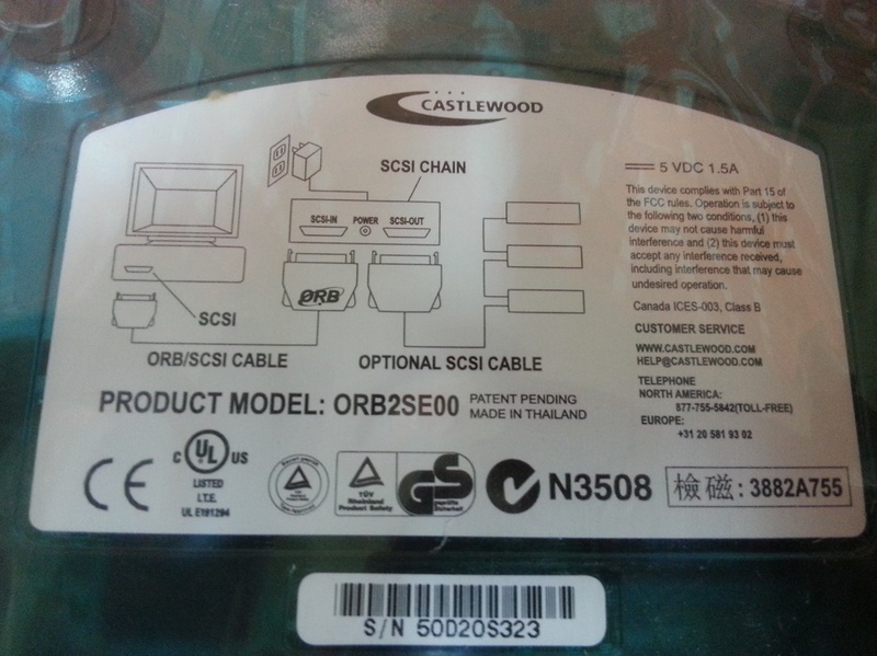 CASTLEWOOD ORB 2.2GB USB EXTERNAL ORB2SE00 MEDIA DRIVE 裕益科技自動化設備可程式